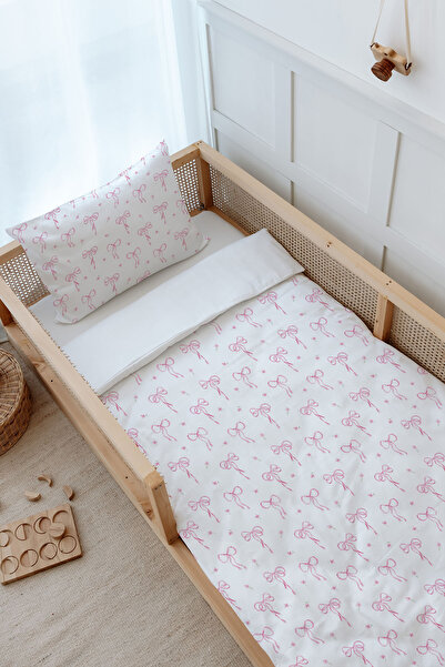Tuğba Kuğu Montessori Bedding Set (100X200) - Pureline Series - Dainty Bows