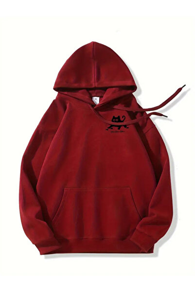 Flaubert -kadın kedi baskılı sweatshırt 3iplik kaliteli kumaş oversize kesim