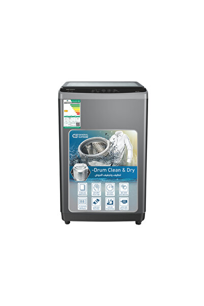 General Supreme Automatic Washing Machine Top Load 8 KG, 8 Programs, Dark Gray,GSTL08T25ST