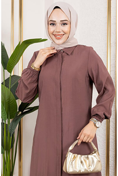 sefamerve Uzun Tunikli Modal Takım 0330-02 Kahverengi