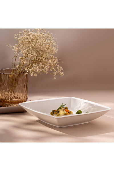 MuratogluHome Emsan Pamukkale Square Deep Plate 21 cm