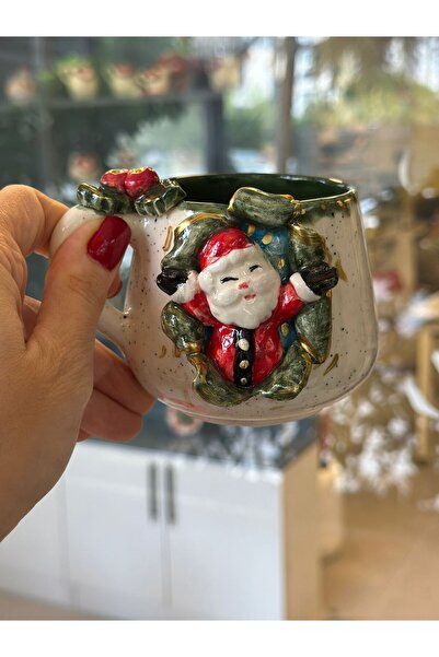 Atolye Atlas Seramik Sürpriz Noel Baba Kupa - Yılbaşı Ruhu
