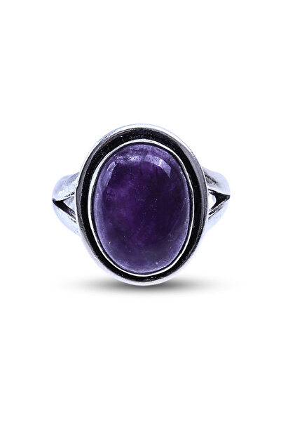 craftmystic Inel reglabil din argint cu ametist, de formă neregulată, pentru ...