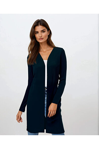 WESTMARK LONDON Black Long Sleeve Slit Long Women's Cardigan Sylvia