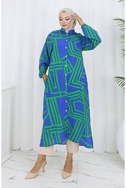 sefamerve Viskon Tunik 2218-05 Mavi