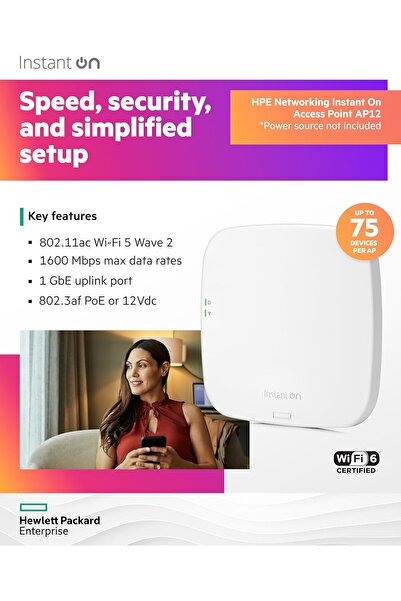 HPE Networking Instant On Access Point AP12 3x3 WiFi 5 Indoor Wireless