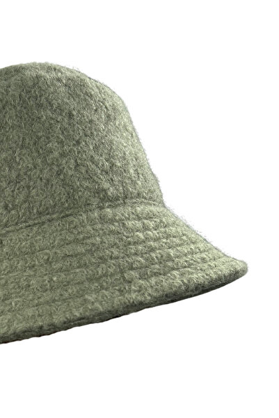 Sofist İstanbul Khaki Bouclé Soft-Textured Thick Bucket Hat Khaki Bouclé Wool Soft Textured Thick Winter Hat