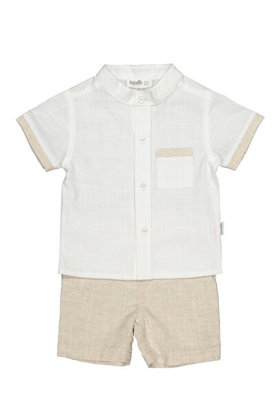 Bebetto DOKUMA ŞORT 2Lİ TAKIM (COOL AND STYLISH) BEJ