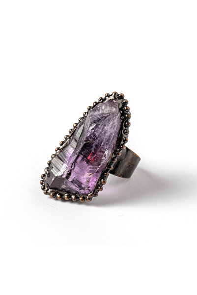 craftmystic Inel vintage reglabil cu ametist - Claritate și echilibru