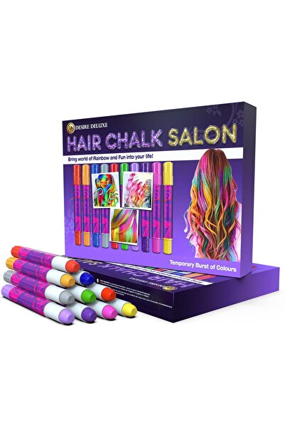 Desire Temporary Colored Hair Chalk Pen Set for Girls – Deluxe, 10 Pieces with Multiple Colors