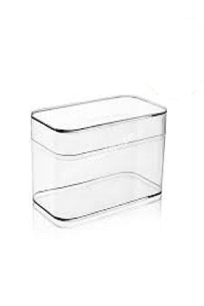 KURTSAN AMBALAJ Crystal Mica Transparent Rectangular Dessert or Tiramisu Bowl 280Cc - with Lid 6 Pieces