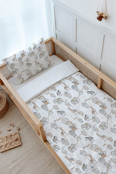 Tuğba Kuğu Montessori Bedding Set (100X200) - Pureline Series - Dreamland Safari