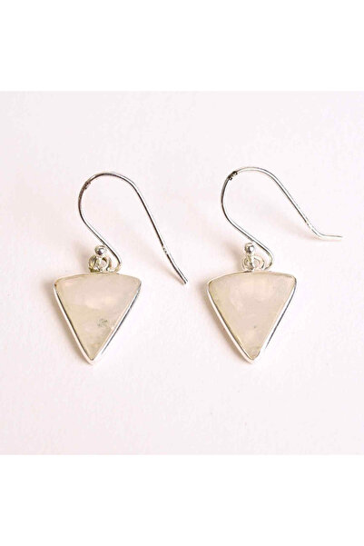 craftmystic 925 Sterling Silver Earrings with Moonstone Triangle - Protection...
