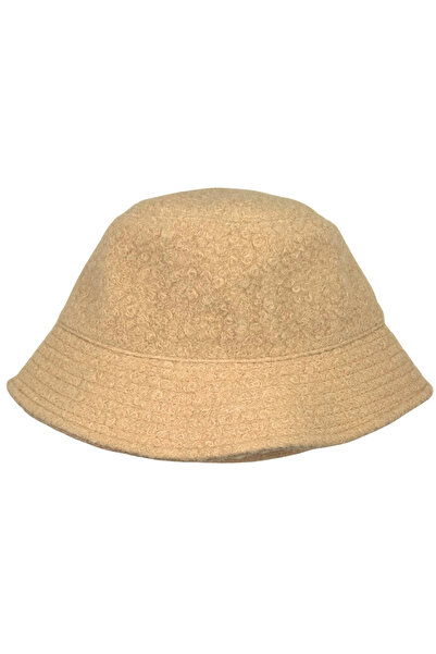 Sofist İstanbul Beige Bouclé Soft-Textured Thick Bucket Hat Beige Bouclé Wool Soft Textured Thick Winter Hat