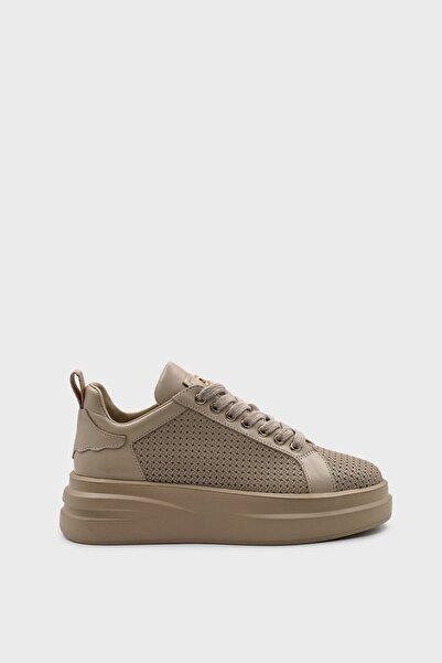 SHOEMOL SKS-033 Nude Deri Kadın Sneaker