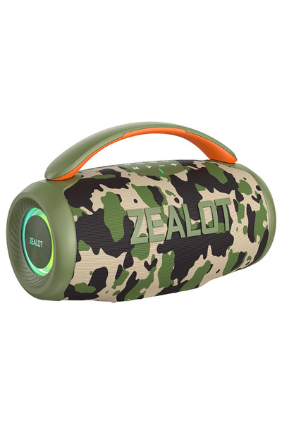 zealot P11 Portable 50W Bluetooth Speaker with Dual Bass Subwoofer, RGB Lighting, and IPX5 Waterproof