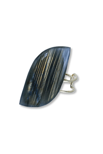 craftmystic Gold adjustable ring with Labradorite leaf design for protection ...