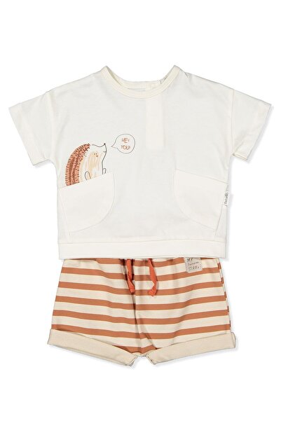 Bebetto Two Strap Shorts 2-Piece Set (Jump It) Ecru