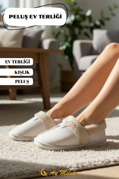 AYMELEK Жіночі домашні капці з пухнастою підкладкою, зимові, нековзні, з плюшевою підкладкою