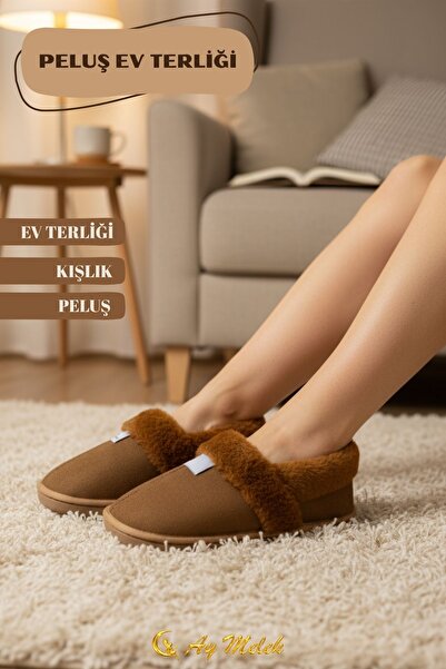 AYMELEK Women's House Slippers with Furry Inside, Winter Non-Slip Sole Plush Slippers