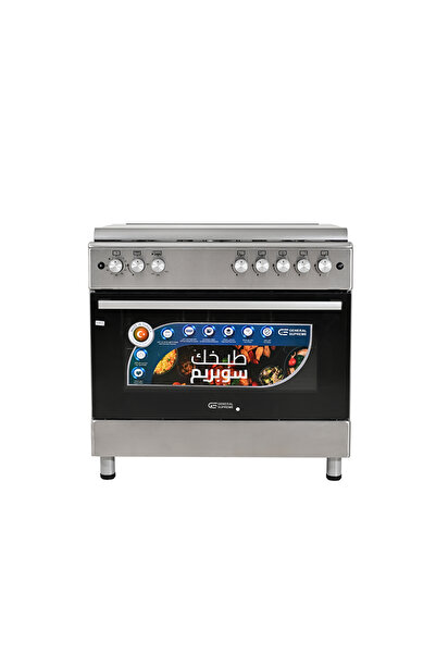 General Supreme موقد غاز 90*60، 5 شعلات، حديد زهر، فولاذ، تركيا، GSF9S50G2-VI