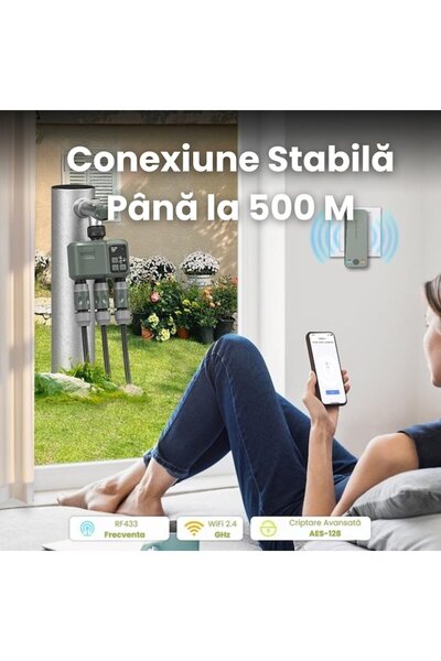 AVYRA Programator irigații WiFi temporizator automat de udare a grădinii cu 3 zone independente