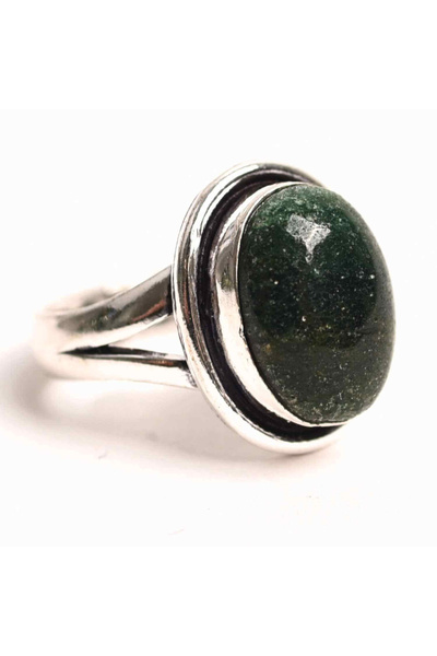 craftmystic Inel reglabil din argint cu jad verde - Echilibru și protecție energetică