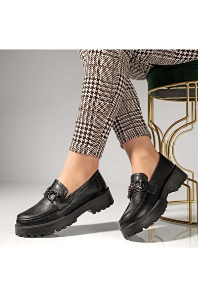 Modlet.ro Women's black casual shoes with metallic details MOD12989