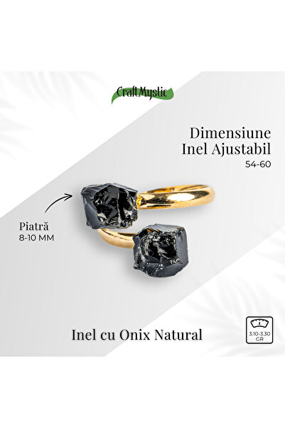 craftmystic Inel de protecție - Onix negru dublu pentru echilibru și siguranță
