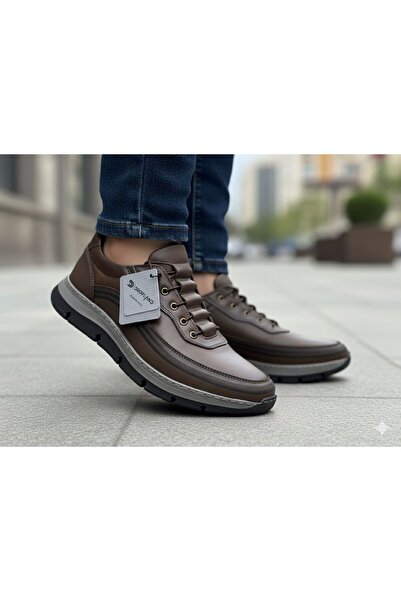 Dropland Men's Daily Seasonal Winter Genuine Leather Shoes Non-Slip Sole Orthopedic Smart Lace-Up