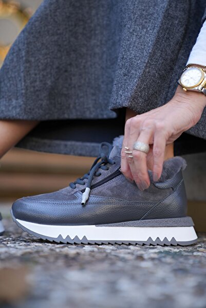 SHOEMOL SKS-038 Gri Kadın Sneaker