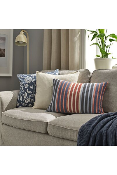 IKEA COZY ROOM - KORALLBUSKE kırlent kılıfı, mavi-kırmızı, 40x58 cm