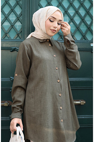 sefamerve Düğmeli Tunik 0147-03 Haki