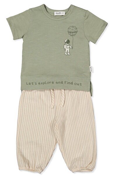 Bebetto طقم بنطلون موسلين من قطعتين (ماي جالاكسي) بيج