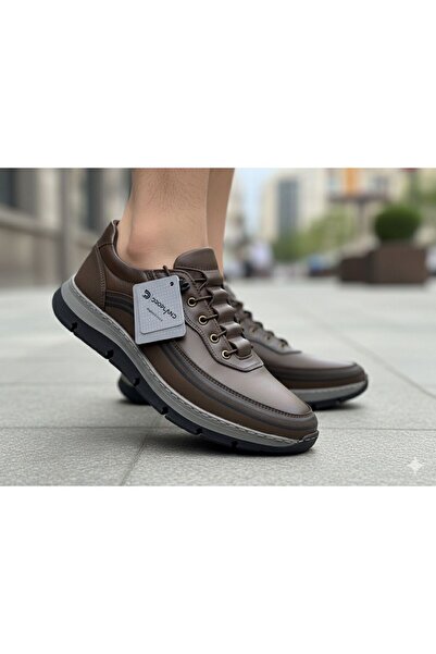 Dropland Men's Daily Seasonal Winter Genuine Leather Shoes Non-Slip Sole Orthopedic Smart Lace-Up