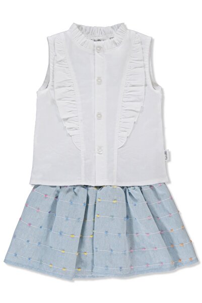 Bebetto طقم قميص منسوج مكون من قطعتين (فريق بونبون) أزرق