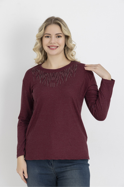 Orly More Μίνι μπλούζα από χτενισμένο βαμβάκι με ραφές από ύφασμα χειμερινής βισκόζης