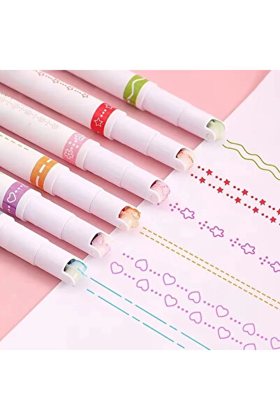 HarmonyAura Shaped Pattern Printed 6-Piece Pen Set
