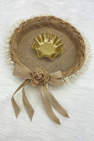 ZEYMERADE صينية ليلة الحناء، هدية تزيينية من الخيزران والورد والجوت لحفلات ال...