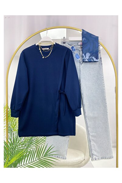 YEDİLALE YANDAN BAĞLAMALI SIFIR YAKA DÜZ BASİC TUNİK