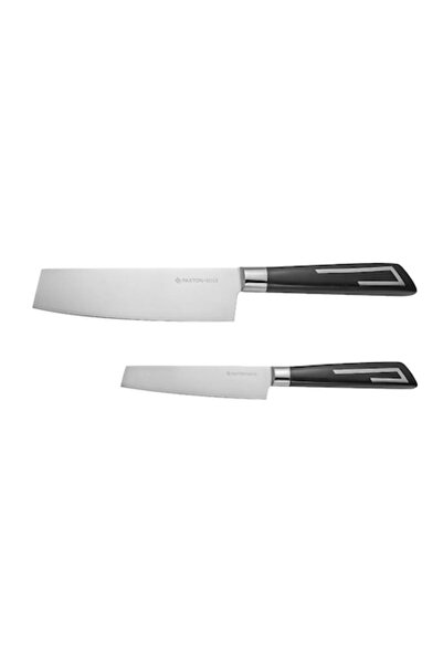 GORJAN Set cutite bucatarie JBM-39, plastic + inox, negru, 2 piese