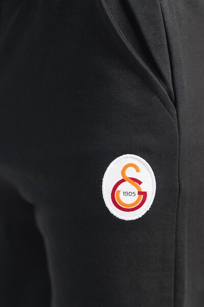Galatasaray Black Children's Sweatpants with Original Logo