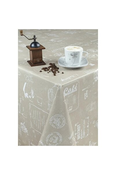 OEM Waterproof tablecloth 673413R, PVC, beige, 140 cm
