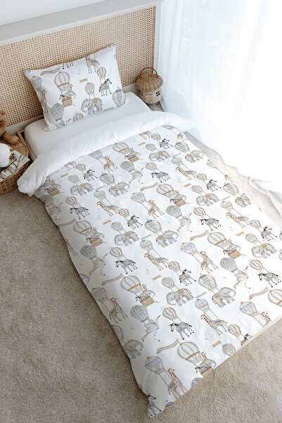 Tuğba Kuğu Σετ Παπλωματοθήκη για μονό κρεβάτι (160x220) - Σειρά Pureline - Dreamland Safari