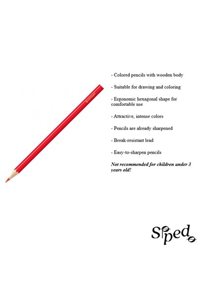 SIPEDO Set 24 creioane colorate Centropen, corp din lemn, forma ergonomica hexagonala, culori atractive si