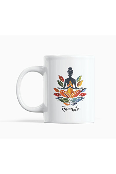 Nino Store Namaste Yoga Meditation and Lotus Flower Design Motivational Gift Mug