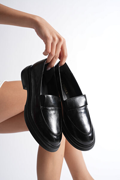 Adım Dünyası Women's Loafer Daily Use Orthopedic Imported Buckle Patent Leather/Skin Comfortable