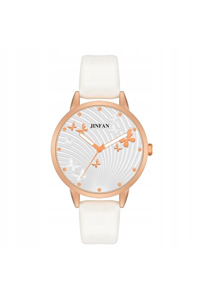 Other WOMEN'S WATCH -leather COMFORTABLE Easy to read Quartz ELEGANT Butterfly WHITE