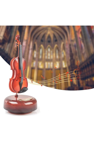 HarmonyAura Movable Violin Music Box