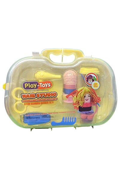 PAFF Çantalı Oyun Hamuru Berber Seti 2359-Sarı